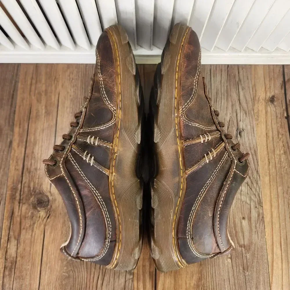 Dr Martens Kurt Sneakers Mens Sz 9 Brown Distressed Leather Lace Up Casual Shoes